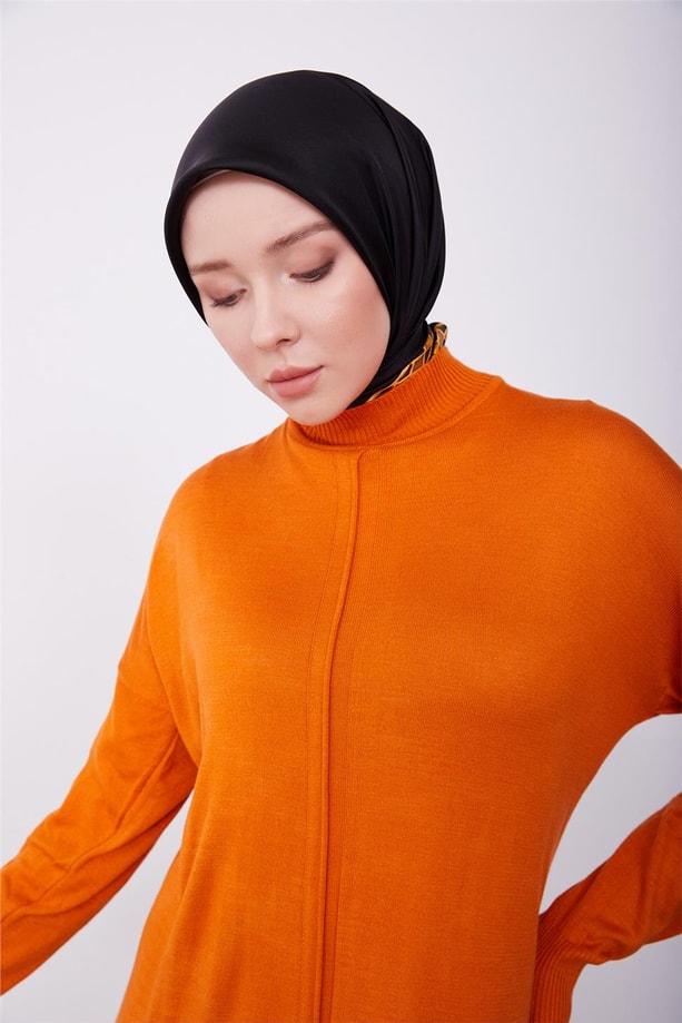 Armine Elbise 22Kd4248 Yanık Oranj