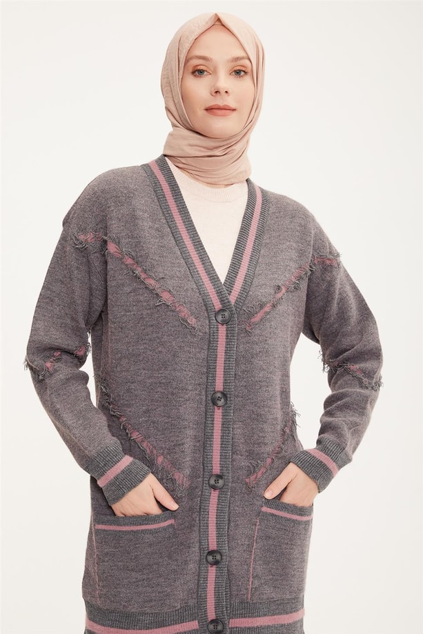 Armine Hırka 22KF4255 Gri