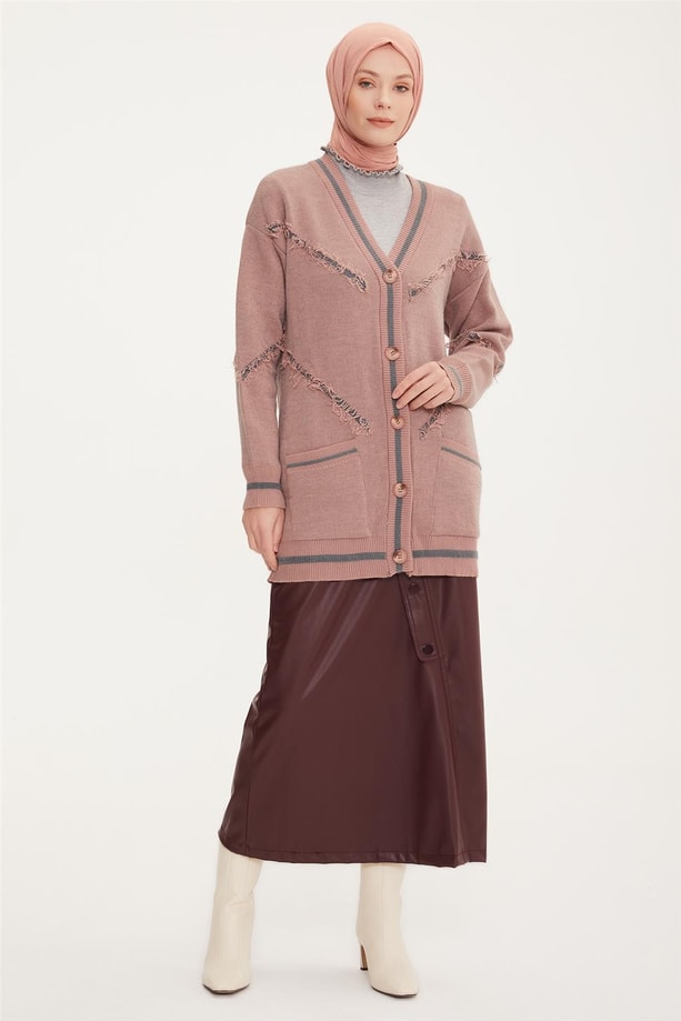 Armine Hırka 22KF4255 Pudra