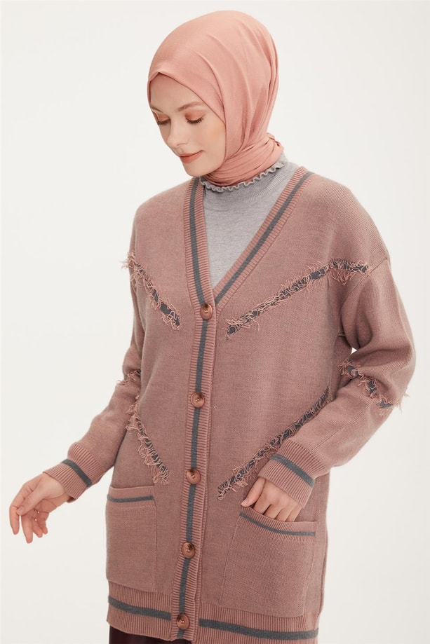 Armine Hırka 22KF4255 Pudra