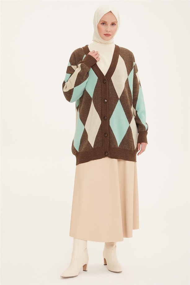 Armine Hırka 22KF4258 Kahverengi