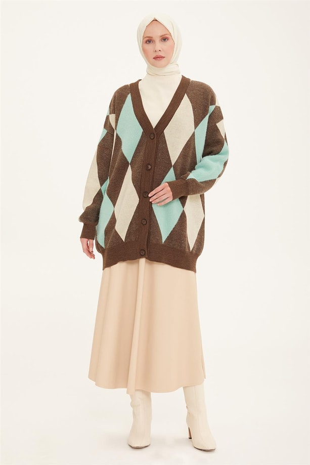 Armine Hırka 22KF4258 Kahverengi