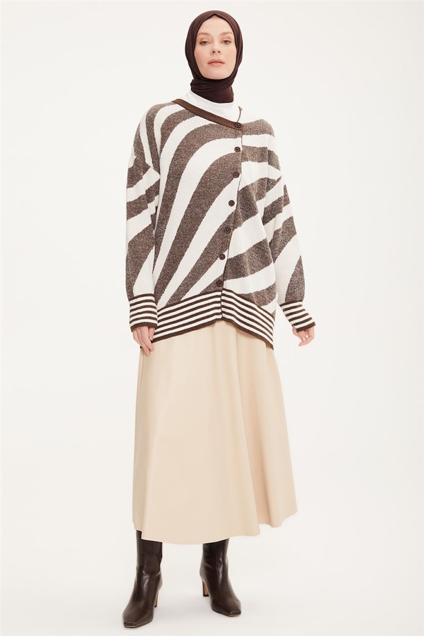 Armine Hırka 22KF4261 Kahverengi