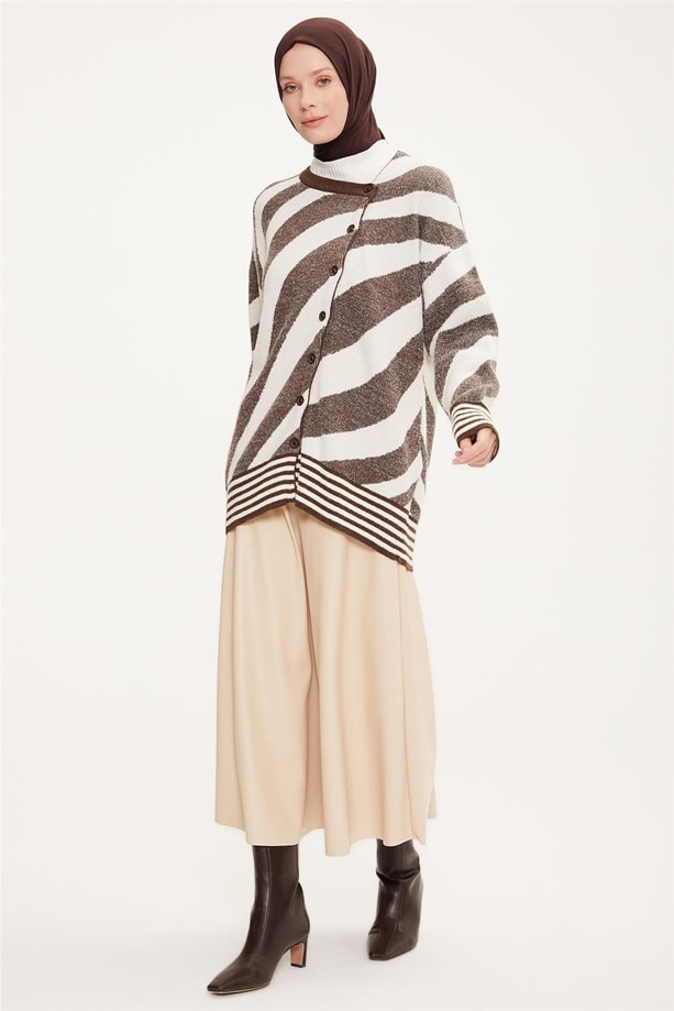 Armine Hırka 22KF4261 Kahverengi