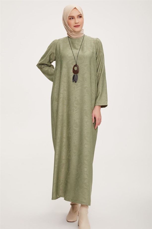 22KD4324 Armine Elbise Haki