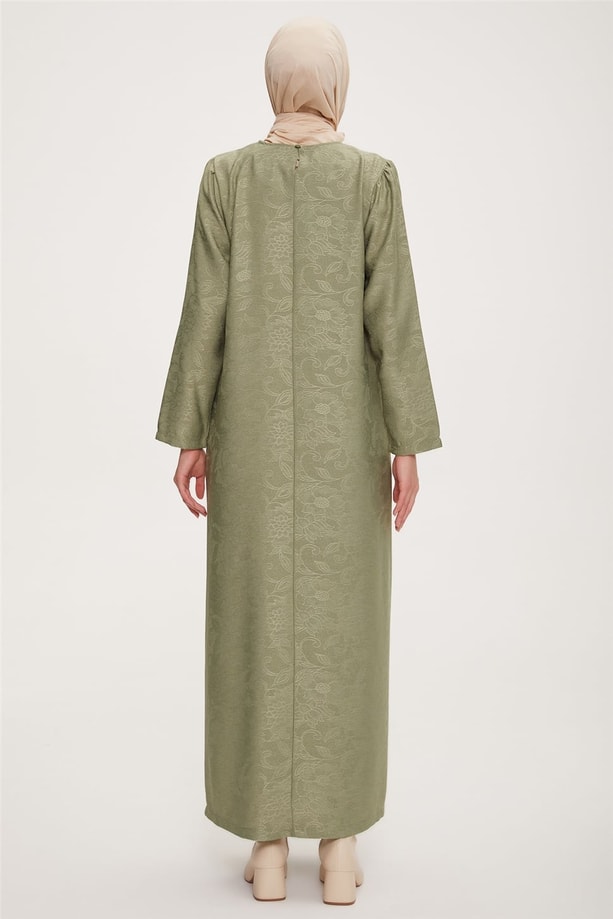 22KD4324 Armine Elbise Haki