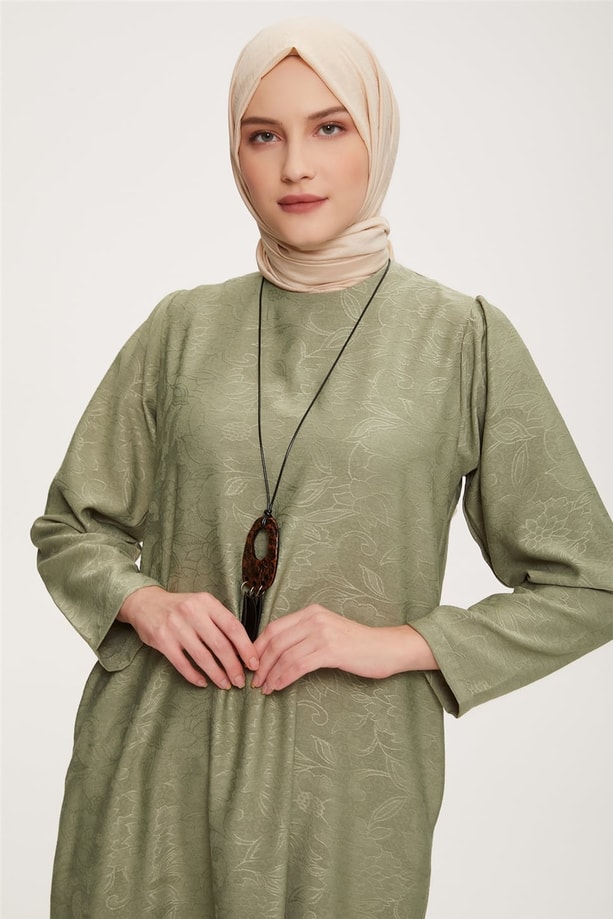 22KD4324 Armine Elbise Haki