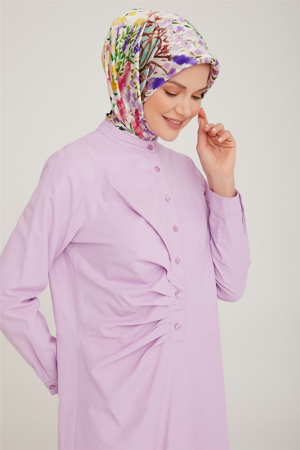 Armine Belde Dikiş Detaylı Tunik 22K4821 Lila