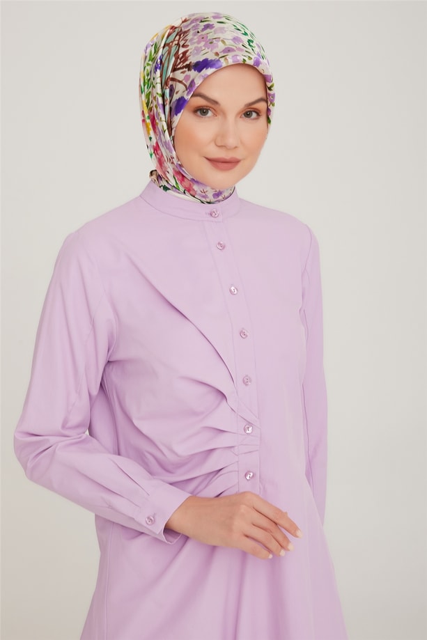 Armine Belde Dikiş Detaylı Tunik 22K4821 Lila