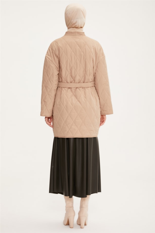 Armine Kruvaze Çıtçıtlı Oversize Ceket 22K5001 Bej
