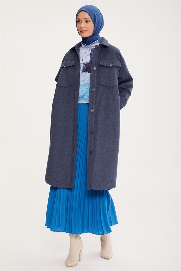 Armine Oversize Gömlek Ceket 22K5006 Morcivert