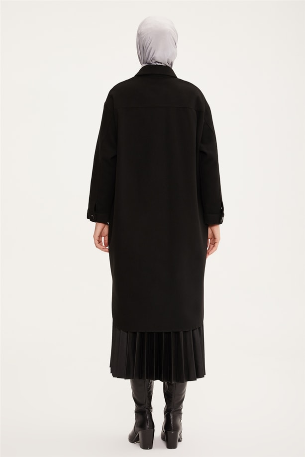 Armine Oversize Gömlek Ceket 22K5006 Siyah