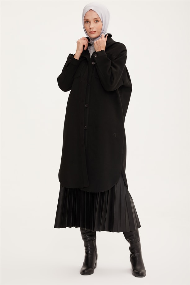 Armine Oversize Gömlek Ceket 22K5006 Siyah