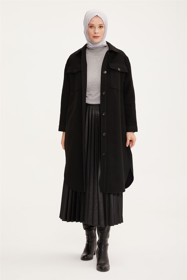 Armine Oversize Gömlek Ceket 22K5006 Siyah