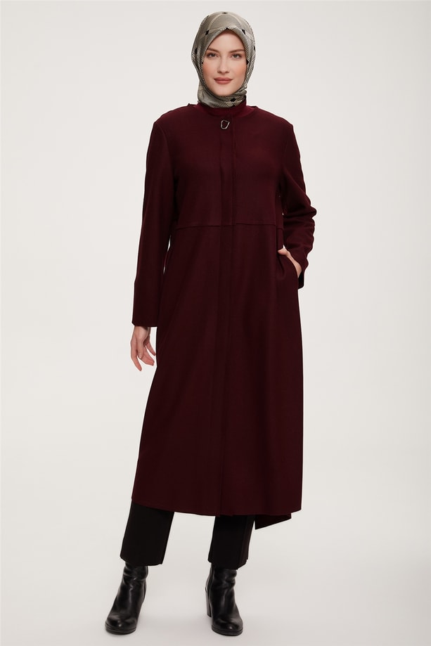 Armine Minimal Ve Asimetrik Kesim Detaylara Sahip Giy Çık 22K5902 Bordo