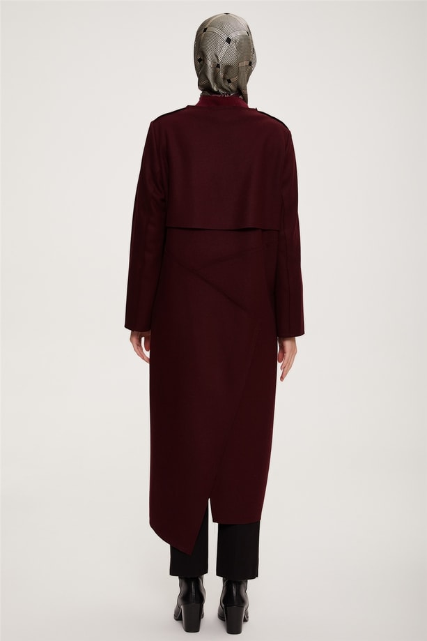 Armine Minimal Ve Asimetrik Kesim Detaylara Sahip Giy Çık 22K5902 Bordo