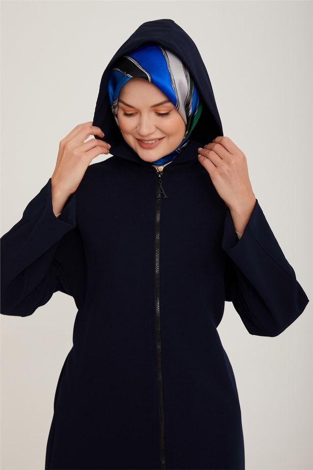 Armine Kapişonlu Örme Giy Çık 22K5905 Lacivert