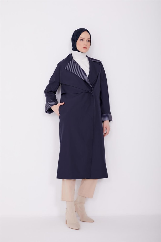 Armine Asimetrik Model Kruvaze Giyçık 22K5911 Lacivert