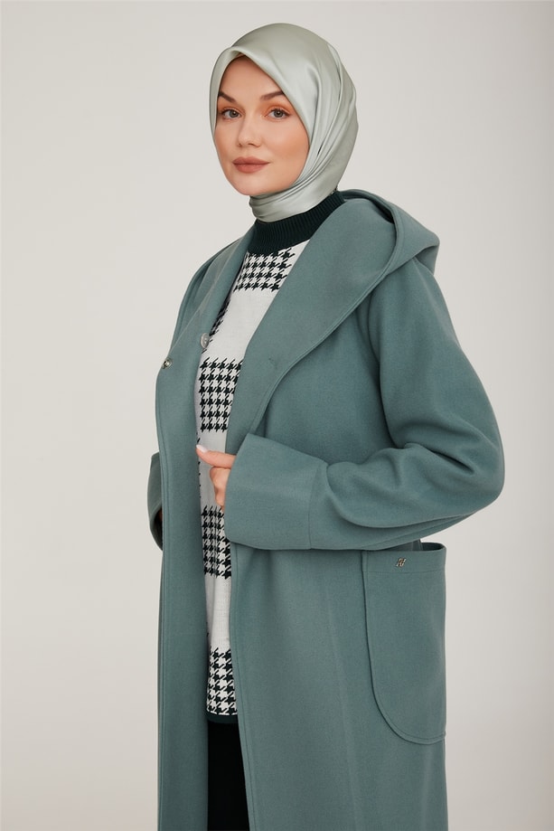 Armine Yanları Yırtmaçlı Ve Cepli Giy Çık 22K5916 Yeşim