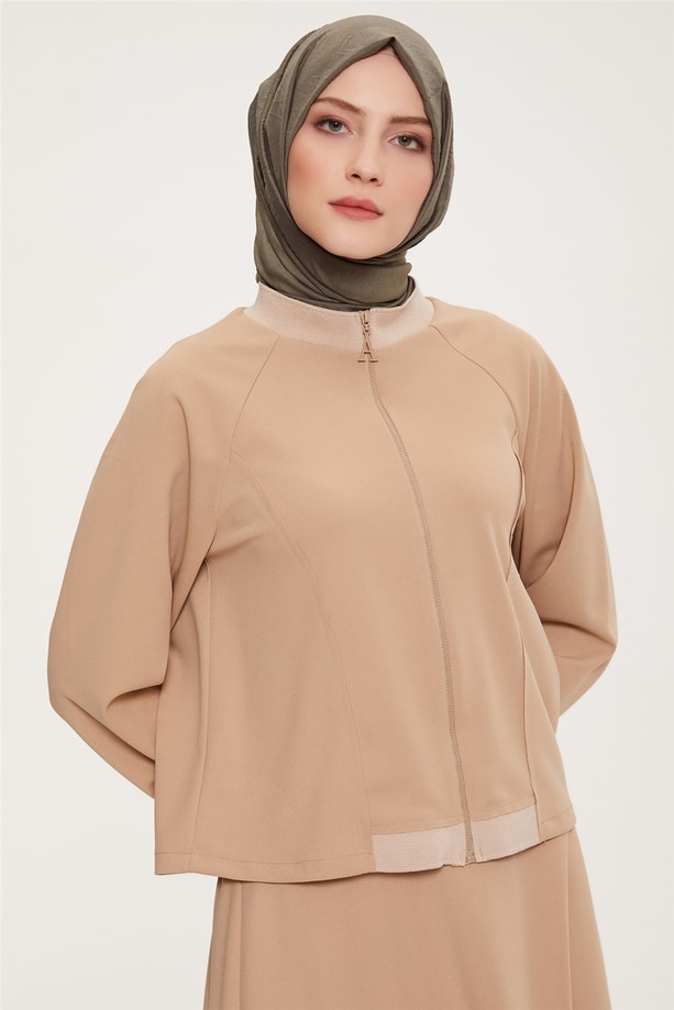 Armine Önü Fermuarlı Yanları Kup Detaylı Takım 22K6505 Kum