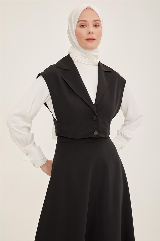 Armine Eteği Pilikaşe Yetekli Takım 22K6519 Siyah