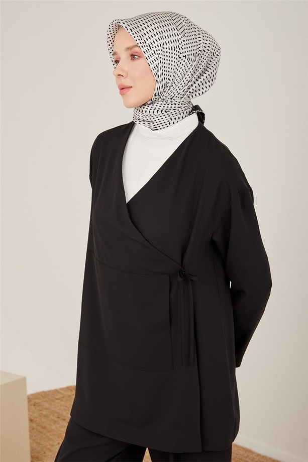 Armine Anvelop Kare Cepli Pantolonlu Takım 22K6526 Siyah