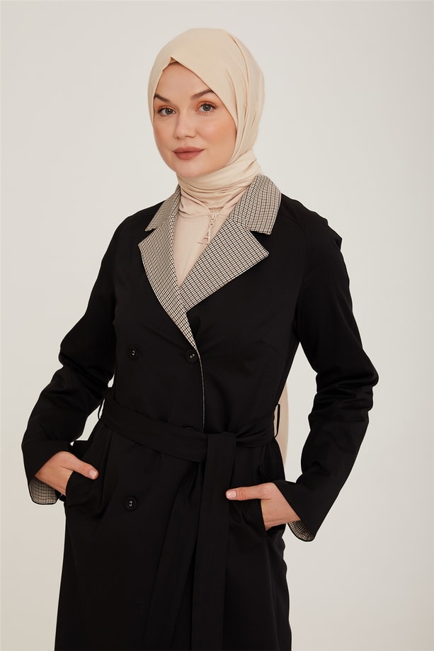 Armine Kol Kesiği Detaylı Kap 22K7616 Siyah