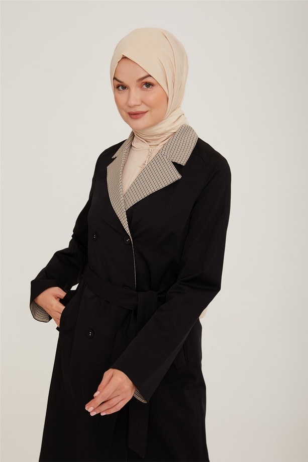 Armine Kol Kesiği Detaylı Kap 22K7616 Siyah