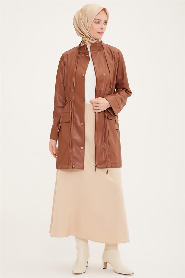 Armine Kordon Detaylı Deri Kap 22K7706 Camel