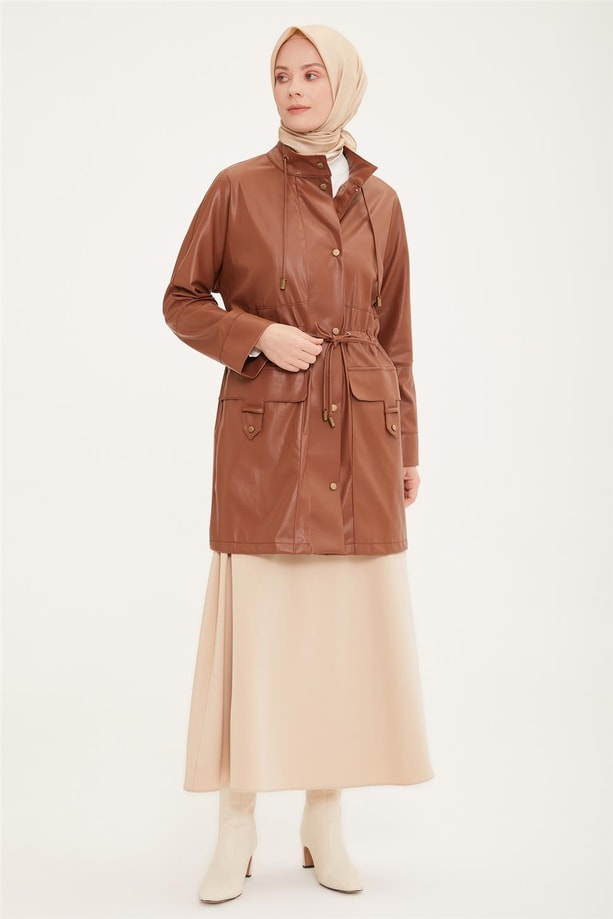 Armine Kordon Detaylı Deri Kap 22K7706 Camel