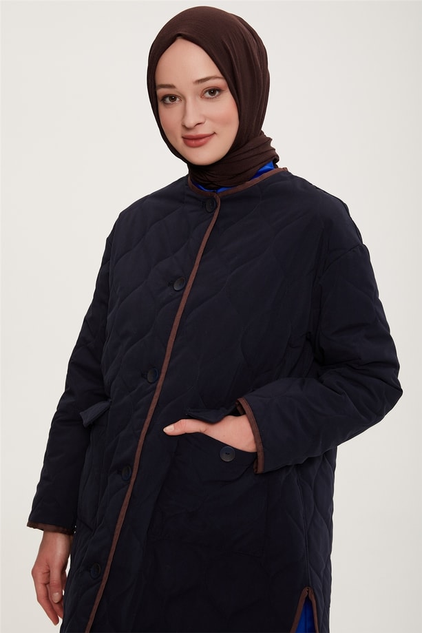 Armine Oversize Kapitone Kap 22K7715 Lacivert