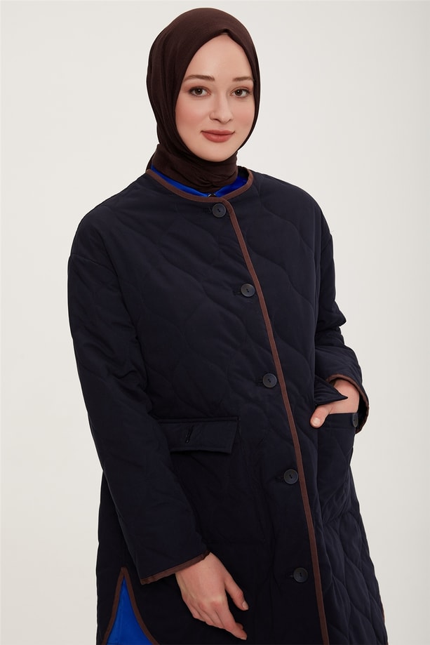 Armine Oversize Kapitone Kap 22K7715 Lacivert