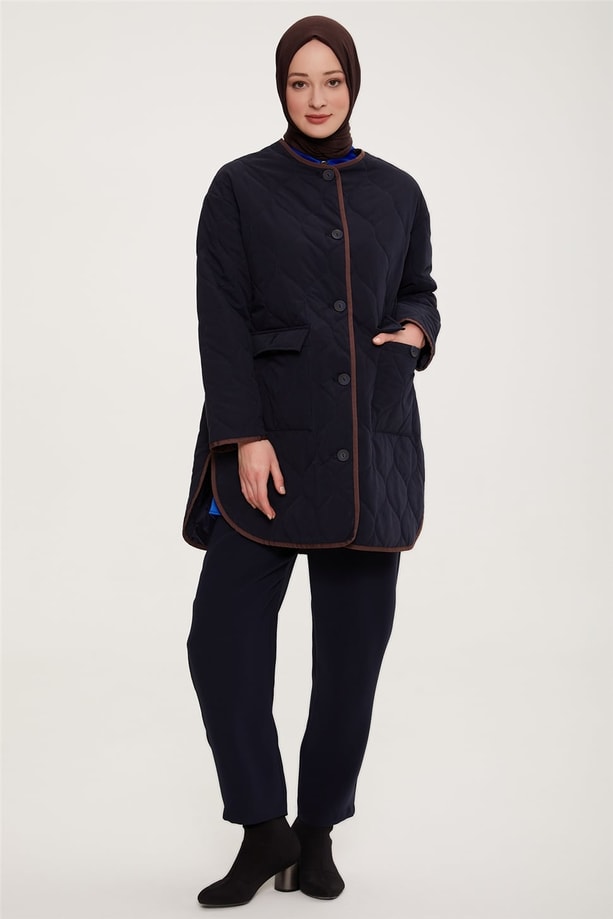 Armine Oversize Kapitone Kap 22K7715 Lacivert