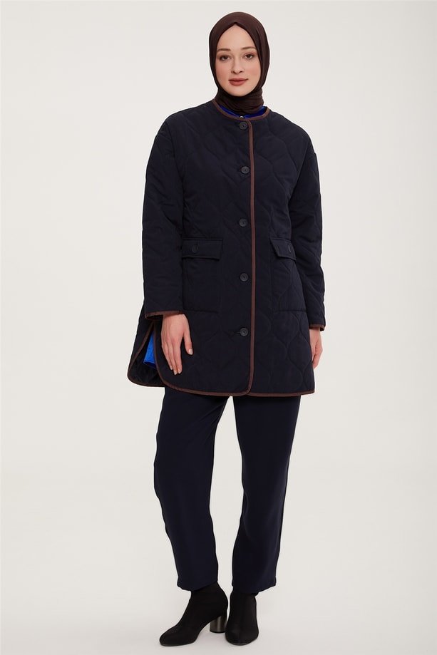 Armine Oversize Kapitone Kap 22K7715 Lacivert
