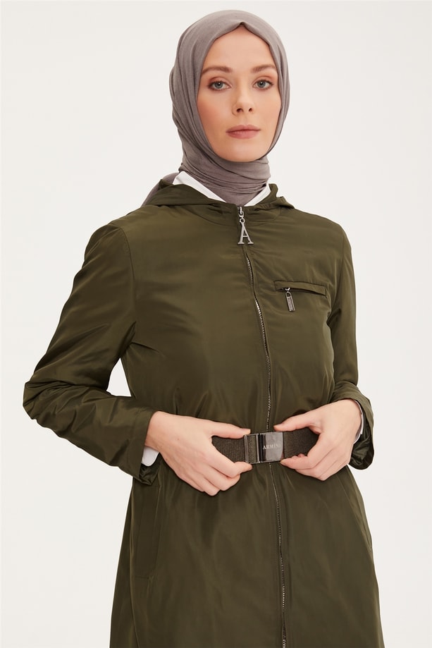 Armine İçi Kürklü Ve Kapitoneli Fermuarlı Mont 22K7726 Haki