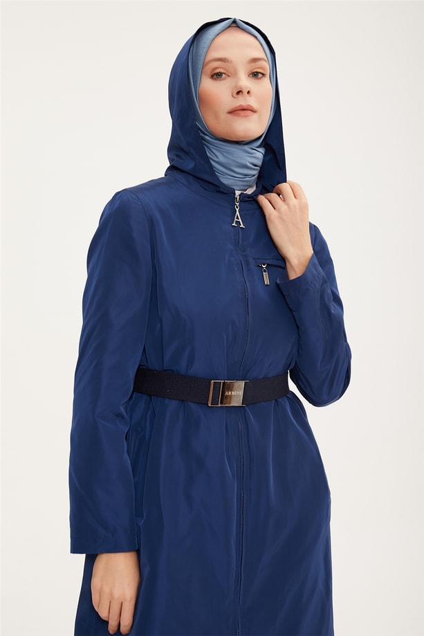 Armine İçi Kürklü Ve Kapitoneli Fermuarlı Mont 22K7726 Lacivert