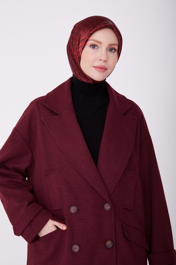Armine Kruvaze Kapama Cepli Kaban 22K7805 Bordo