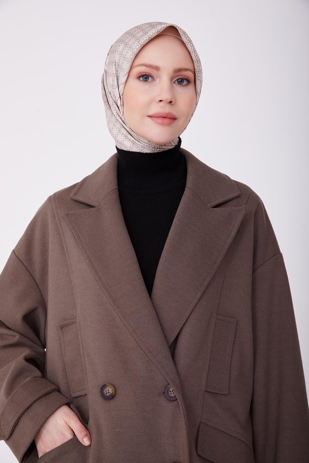 Armine Kruvaze Kapama Cepli Kaban 22K7805 Vizon