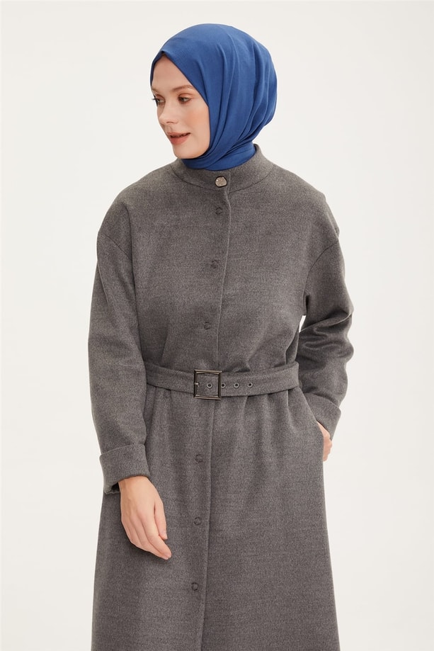 Armine Arma Detaylı Kaşe Kaban 22K7819 Antrasit