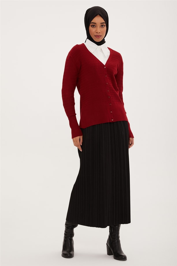 Armine Hırka 22KD9028 Bordo