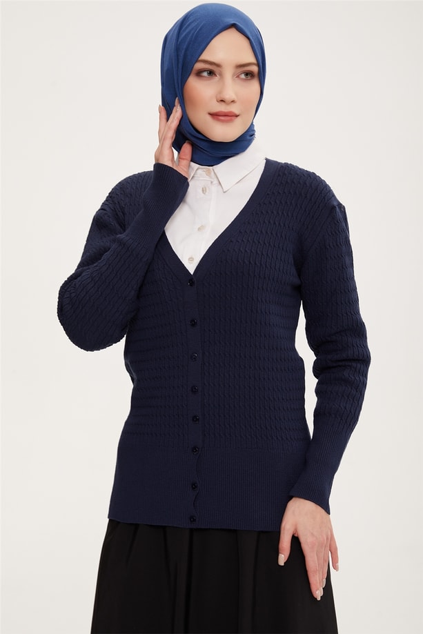 Armine Hırka 22KD9028 Lacivert
