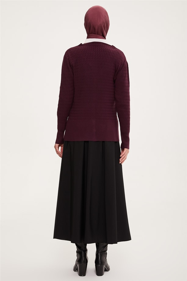 Armine Hırka 22KD9028 Mürdüm