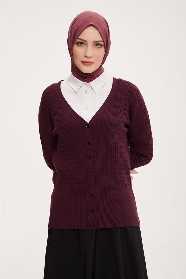 Armine Hırka 22KD9028 Mürdüm