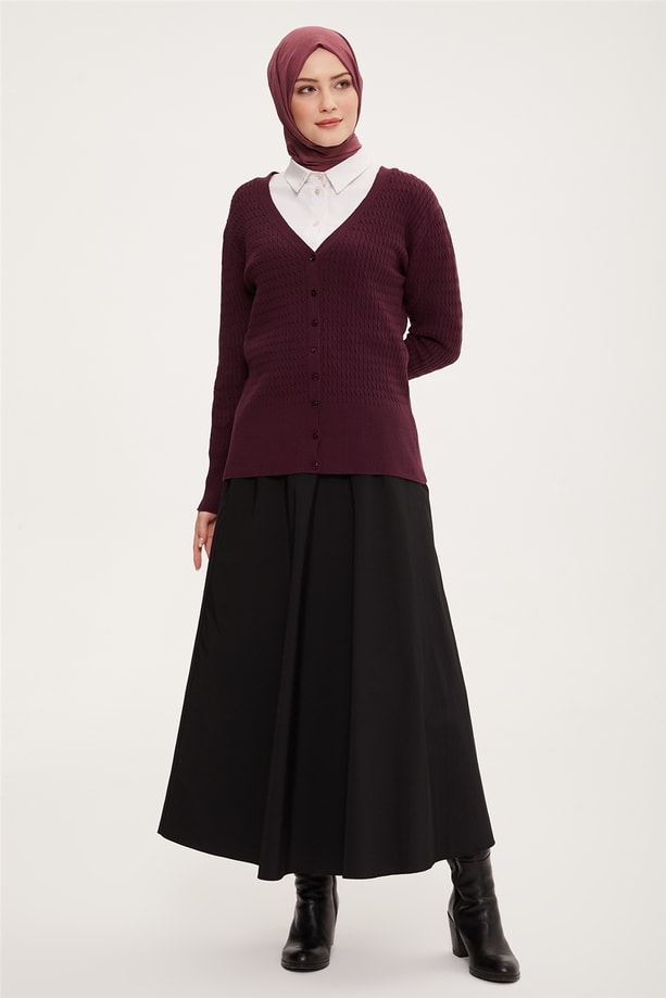 Armine Hırka 22KD9028 Mürdüm