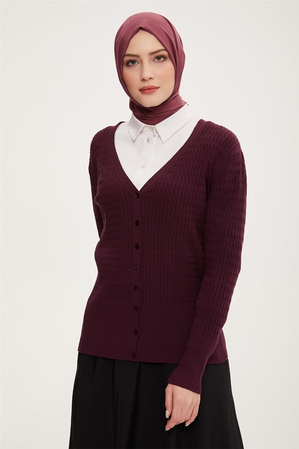 Armine Hırka 22KD9028 Mürdüm