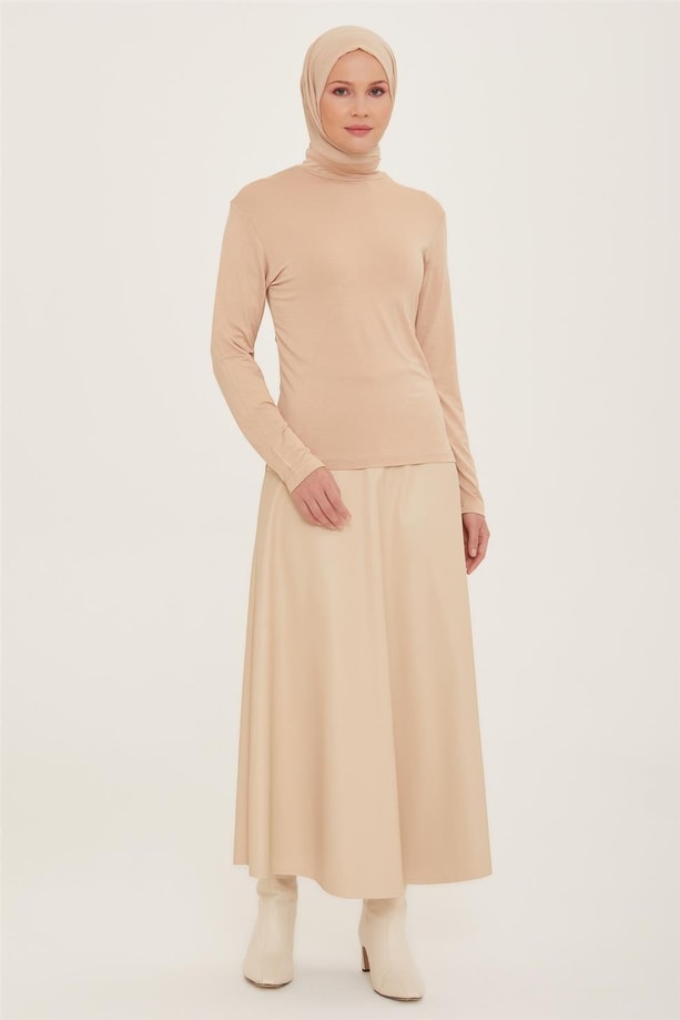 Armine Balıkçı Yaka Badi 22KD9039 Camel
