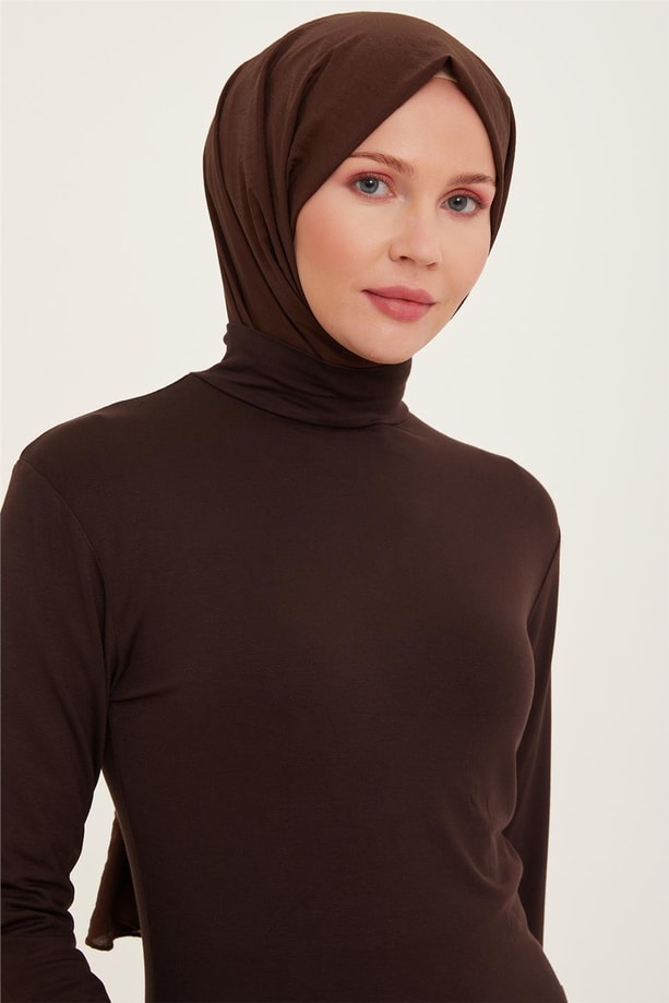 Armine Balıkçı Yaka Badi 22KD9039 Kahverengi