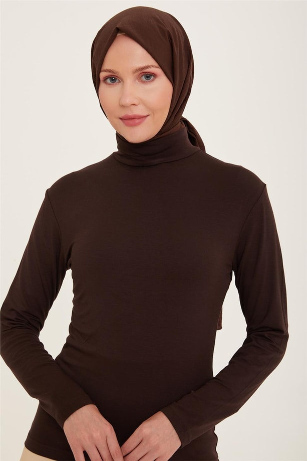 Armine Balıkçı Yaka Badi 22KD9039 Kahverengi