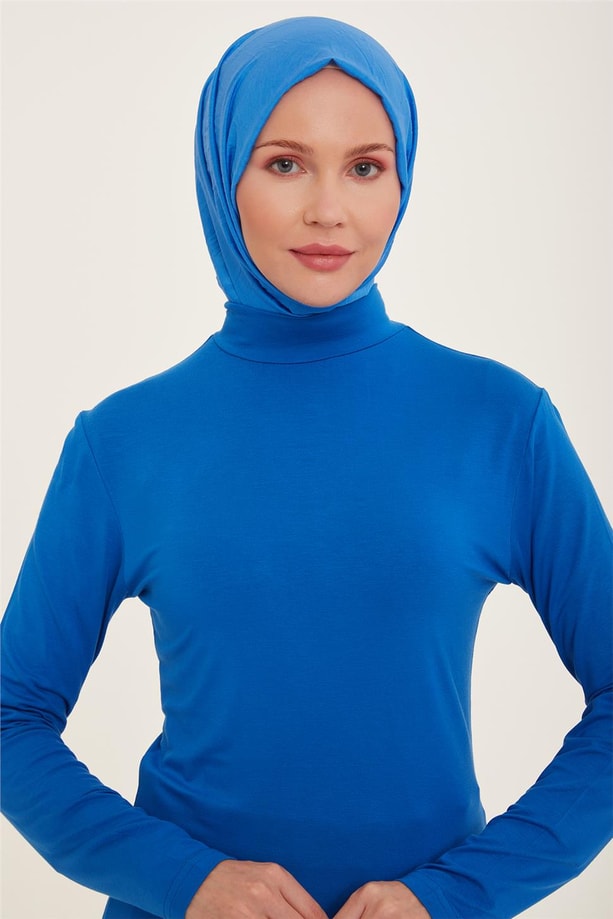 Armine Balıkçı Yaka Badi 22KD9039 Saks