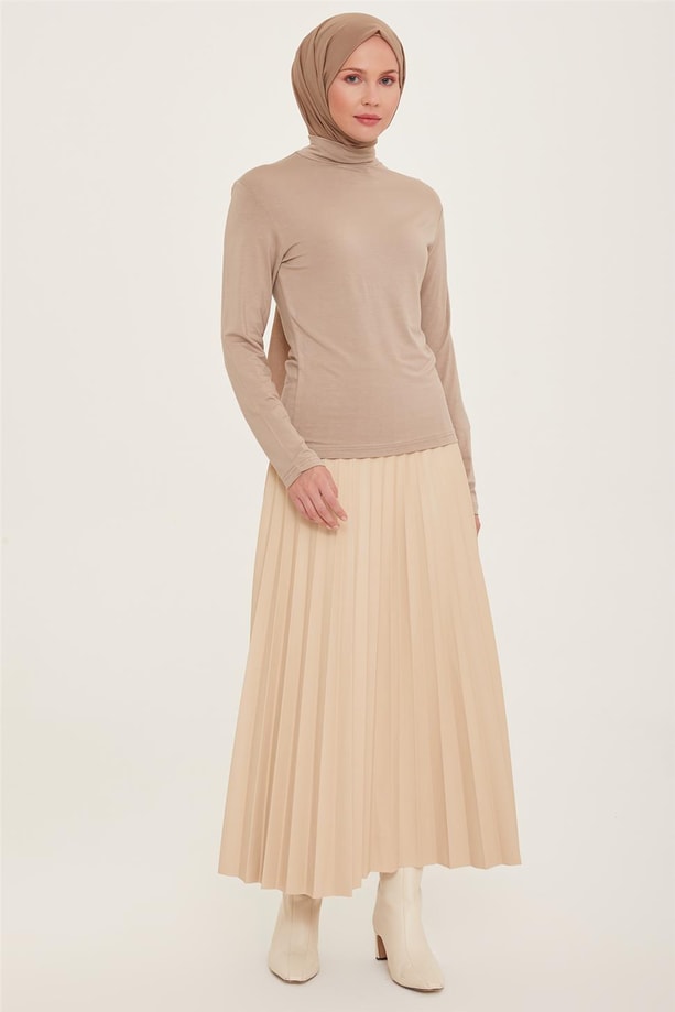 Armine Balıkçı Yaka Badi 22KD9039 Vizon